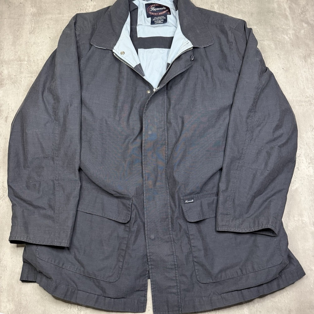 Vintage Faconnable Albert Goldberg Barn Jacket Field Coat Mens Large Gray Cotton